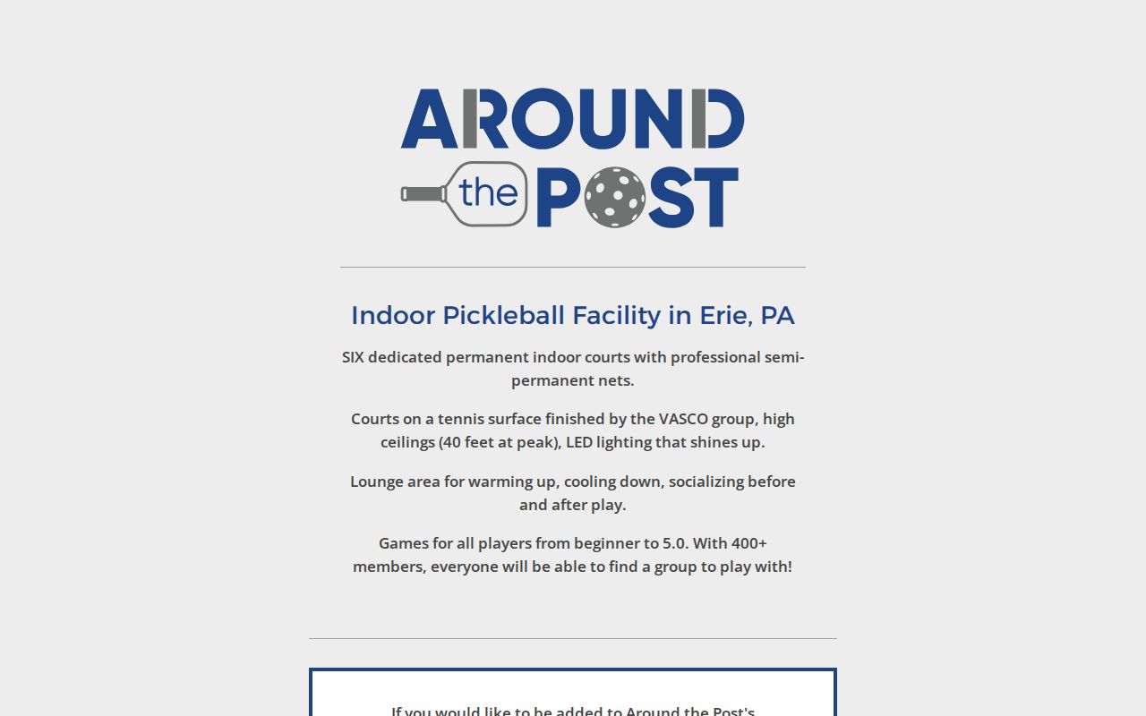 AroundThePost (ATP) Indoor Pickleball in Erie PA
